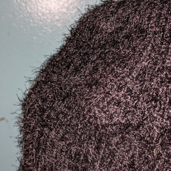 Black Cowl Neck Fuzzy Knit‎ Sweater Cozy Pullover Warm Comfy - Picture 5 of 5